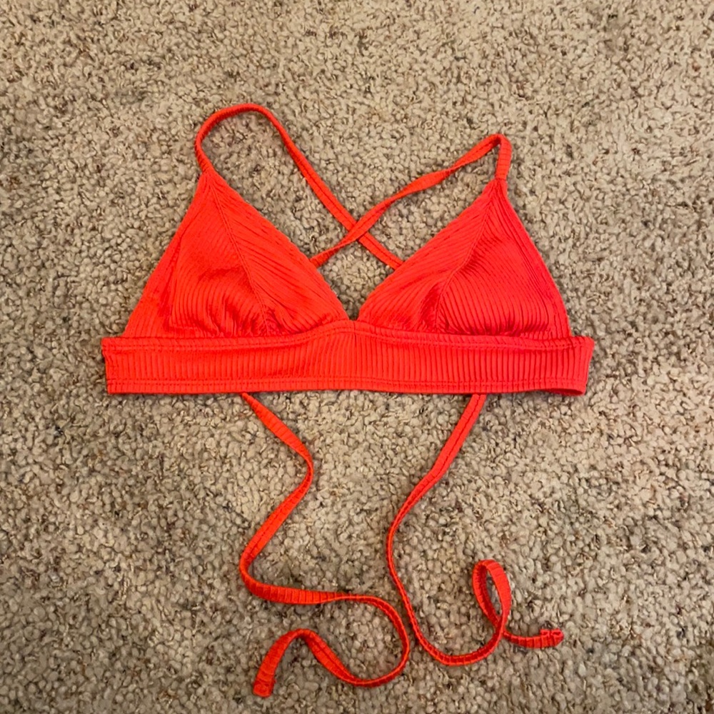 Bright Orange/Red Bikini Top Size Small